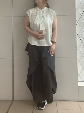 「ビジネススタイル」｜BRICK HOUSE シャツ工房 さっぽろ地下街ポールタウン店さん（レディース・155cm）の夏コーディネート
