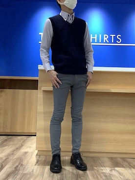 「アイテム（ビジネスシャツ）」を使った、BRICK HOUSE シャツ工房 さっぽろ地下街ポールタウン店さん（メンズ・171cm）の冬コーディネート