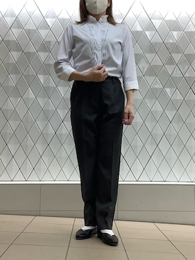 「TOKYO SHIRTS（トウキョウシャツ）のアイテム（シャツ/ブラウス）」を使った、BRICK HOUSE シャツ工房 さっぽろ地下街ポールタウン店さん（レディース・157cm）の春コーディネート