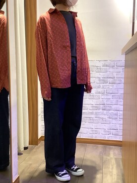 「幾何学模様」｜BRICK HOUSE シャツ工房 さっぽろ地下街ポールタウン店さん（レディース・153cm）の夏コーディネート