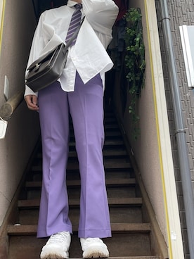 「BASQUE magenta（バスクマゼンタ）のアイテム（パンツ）」を使った、itinaさん（メンズ・175cm）の夏コーディネート