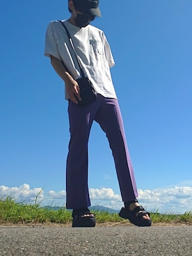 「BASQUE magenta（バスクマゼンタ）のアイテム（パンツ）」を使った、itinaさん（メンズ・175cm）の夏コーディネート
