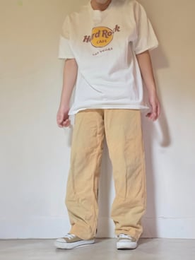 「CONVERSE（コンバース）のアイテム（スニーカー、ベージュ系）」を使った、itinaさん（メンズ・175cm）の夏コーディネート