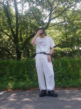 「アイテム（帽子）」を使った、itinaさん（メンズ・175cm）の夏コーディネート