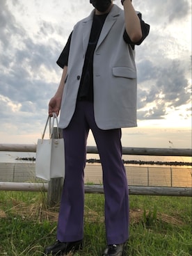 「BASQUE magenta（バスクマゼンタ）のアイテム（パンツ）」を使った、itinaさん（メンズ・175cm）の夏コーディネート