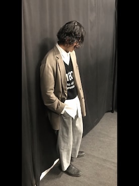 「アイテム（ベスト）」を使った、ふたりはリバース　堤　悠真さん（メンズ・175cm）の冬コーディネート
