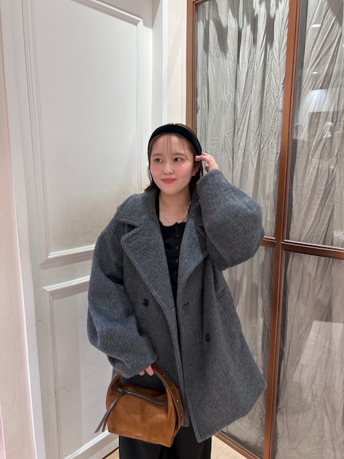 mystic☆シャギーミドルコート ウール混 シャギーミドルコート（その他アウター）｜mystic