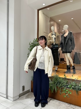 「アイテム（スウェットパンツ）」を使った、hiyoriさん（レディース・156cm）の冬コーディネート