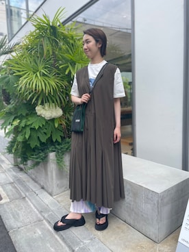 「LASTFRAME（ラストフレーム）のアイテム」を使った、SHIORIさん（レディース・170cm）の夏コーディネート