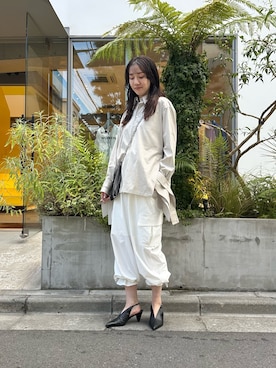 「LASTFRAME（ラストフレーム）のアイテム」を使った、SHIORIさん（レディース・170cm）の夏コーディネート