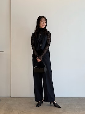 「アイテム（ベスト）」を使った、SHIORIさん（レディース・170cm）の夏コーディネート