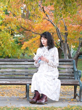 「VINTAGE（ヴィンテージ）のアイテム（ワンピース）」を使った、佑季　  Yuukiさん（レディース・167cm）の秋コーディネート