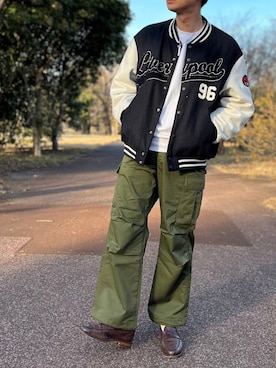 「WEGO（ウィゴー）のアイテム（スタジャン）」を使った、rikさん（メンズ・178cm）の冬コーディネート
