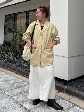 「KBF（ケイビーエフ）のアイテム（ジャケット/アウター）」を使った、MIKOさん（レディース・155cm）の秋コーディネート