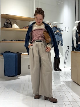「SMELLY（スメリー）のアイテム」を使った、MIKOさん（レディース・155cm）の秋コーディネート