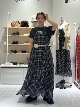 「チェックワンピース」｜MIKOさん（レディース・155cm）の春コーディネート