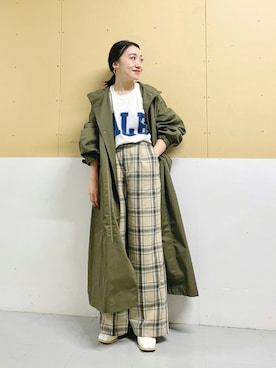 「スクエアトゥ」｜「アイテム（ミリタリージャケット）」を使った、MIKOさん（レディース・155cm）の秋コーディネート