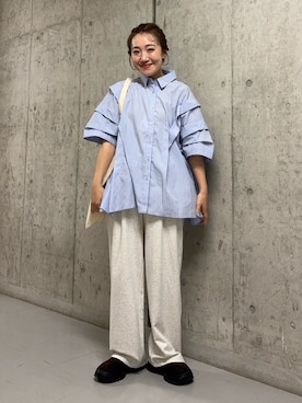 「KBF（ケイビーエフ）のアイテム（パンツ）」を使った、MIKOさん（レディース・155cm）の夏コーディネート