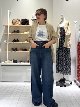 「KBF（ケイビーエフ）のアイテム（シューズ）」を使った、MIKOさん（レディース・155cm）の春コーディネート