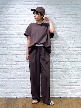 「アイテム（ネックレス、ブラウン系）」を使った、shimoさん（レディース・161cm）の夏コーディネート