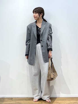 「アイテム（スウェットパンツ）」を使った、shimoさん（レディース・161cm・30代）の秋コーディネート