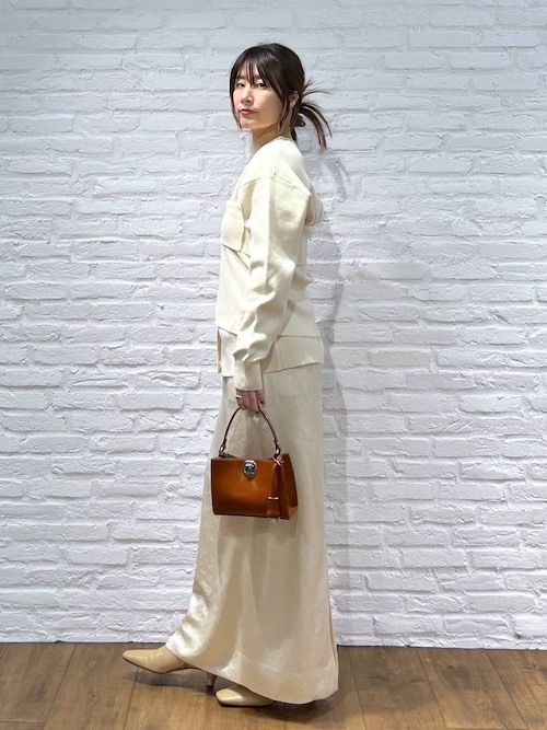 本日限定　パラスパレス　モールスキンスカート アイボリー　2024 セール】Wサテン台形マキシスカート（スカート）｜BABYLONE（バビロン