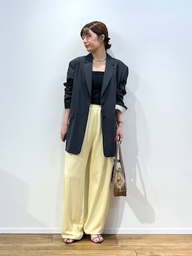 「BABYLONE（バビロン）のインナーカップ付きキャミ（キャミソール）」を使った、shimoさん（レディース・161cm・30代）の秋コーディネート