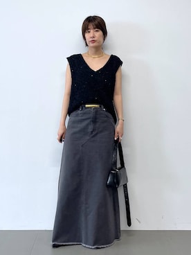 「アイテム（ベルト）」を使った、shimoさん（レディース・161cm・30代）の夏コーディネート