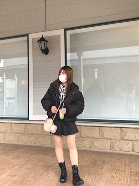 「fifth（フィフス）の中綿ショートダウンコート（ダウンジャケット/コート）」を使った、hrettyさん（レディース・154cm）の冬コーディネート