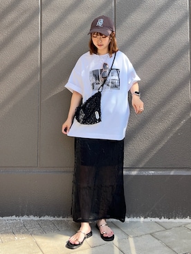 「NOMINE（ノミネ）のアイテム」を使った、hazukiさん（レディース・154cm）の夏コーディネート