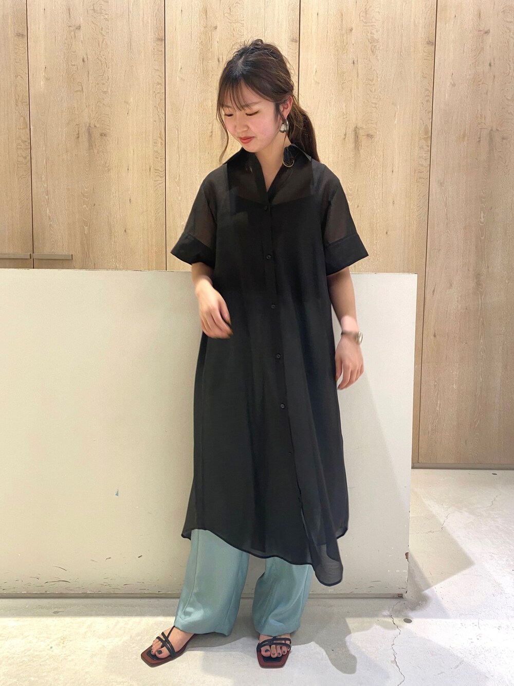 qualite（カリテ）の「シアーシャツワンピース（ワンピース