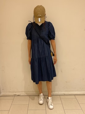 「GUワンピース」｜ぽんずさん（レディース・166cm）の夏コーディネート