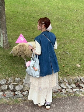 「アイテム（エコバッグ/サブバッグ）」を使った、hiさん（レディース・153cm）の秋コーディネート