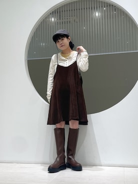 「アイテム（ハンチング/ベレー帽）」を使った、きっしゃんさん（レディース・151cm）の秋コーディネート