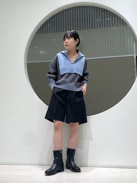 「KBF（ケイビーエフ）のシンプルショートパンツ（その他パンツ）」を使った、きっしゃんさん（レディース・151cm）の秋コーディネート