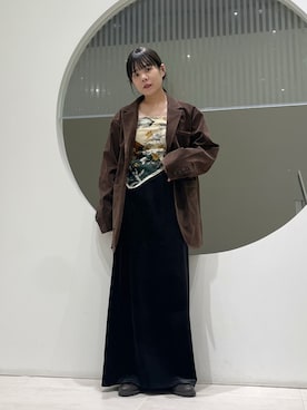 「アイテム（バンダナ/スカーフ）」を使った、きっしゃんさん（レディース・151cm）の秋コーディネート