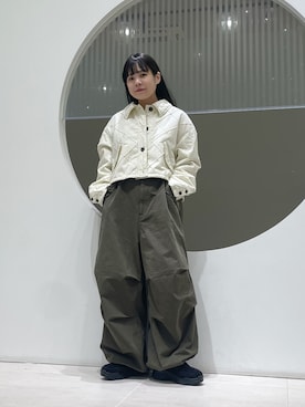 「季節の変わり目羽織コーデ」｜「アイテム（ダウンジャケット/コート）」を使った、きっしゃんさん（レディース・151cm）の秋コーディネート