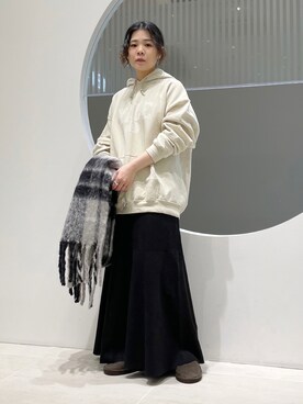 「チェック柄に恋してる」｜「アイテム（スリッポン）」を使った、きっしゃんさん（レディース・151cm）の冬コーディネート