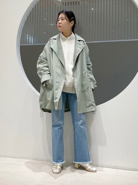「メガネ女子」｜「アイテム（ポンチョ）」を使った、きっしゃんさん（レディース・151cm）の冬コーディネート