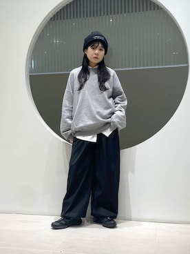 「KBF（ケイビーエフ）のアイテム（スラックス）」を使った、きっしゃんさん（レディース・151cm）の冬コーディネート