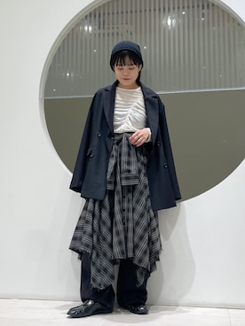 「アイテム（ニットキャップ/ビーニー）」を使った、きっしゃんさん（レディース・151cm）の秋コーディネート