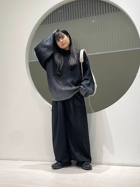 「KBF（ケイビーエフ）のアイテム（スラックス）」を使った、きっしゃんさん（レディース・151cm）の冬コーディネート