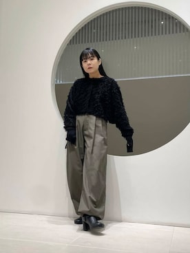 「KBF（ケイビーエフ）のアイテム（スラックス）」を使った、きっしゃんさん（レディース・151cm）の冬コーディネート