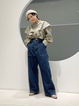 「KBF（ケイビーエフ）のアイテム（ハンチング/ベレー帽）」を使った、きっしゃんさん（レディース・151cm）の秋コーディネート