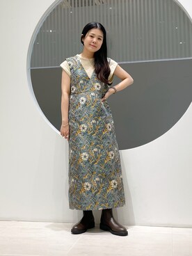 「KBF（ケイビーエフ）のジャガードIラインワンピース（ワンピース）」を使った、きっしゃんさん（レディース・151cm）の夏コーディネート