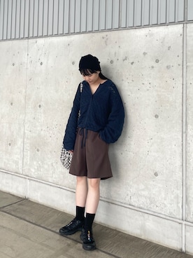 「アイテム（ニットキャップ/ビーニー）」を使った、きっしゃんさん（レディース・151cm）の秋コーディネート