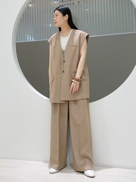 「KBF（ケイビーエフ）のアイテム（ノーカラージャケット）」を使った、きっしゃんさん（レディース・151cm）の夏コーディネート