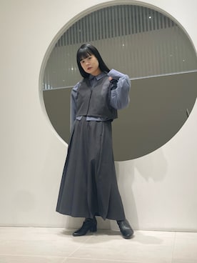 「KBF（ケイビーエフ）のベストセパレートワンピース（ワンピース）」を使った、きっしゃんさん（レディース・151cm）の冬コーディネート