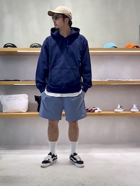 「Saturdays NYC（サタデーズ ニューヨークシティ ）のアイテム（スウェット）」を使った、furuさん（メンズ・181cm）の夏コーディネート