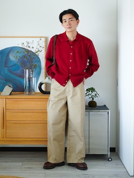 「アイテム（チノパンツ）」を使った、idakaさん（メンズ・172cm）の秋コーディネート
